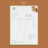 Free PSD invoice template for vegan food