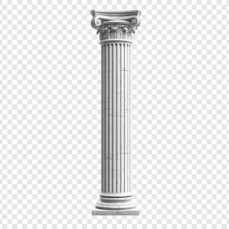 Free PSD ionic column a symbol of classical architecture