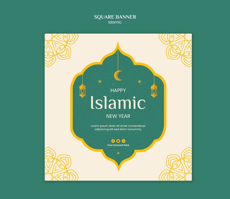 Free PSD islamic new year celebration template