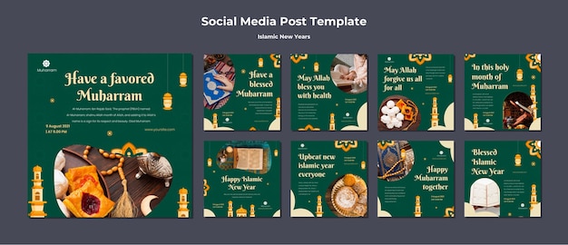 Islamic new year instagram post template