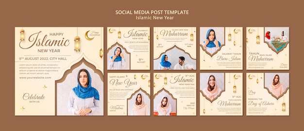Free PSD islamic new year instagram post template