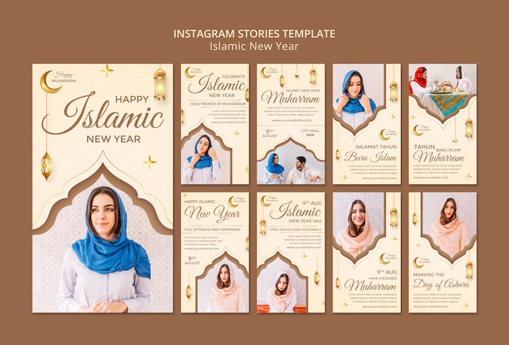 Free PSD islamic new year instagram stories template