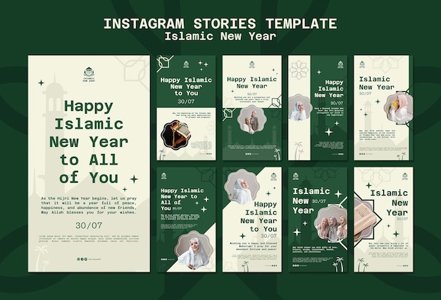 Free PSD islamic new year instagram stories