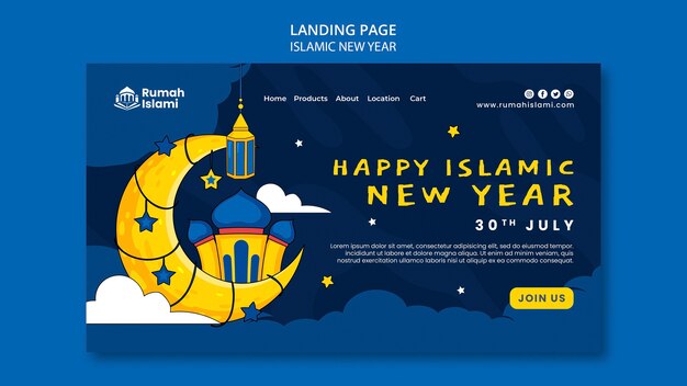 Дизайн шаблона целевой страницы исламского нового года