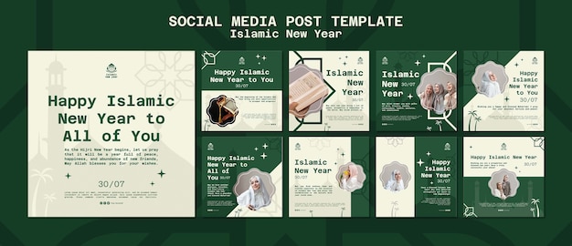 Free PSD islamic new year social media posts