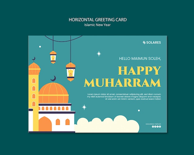 Free PSD islamic new year template design