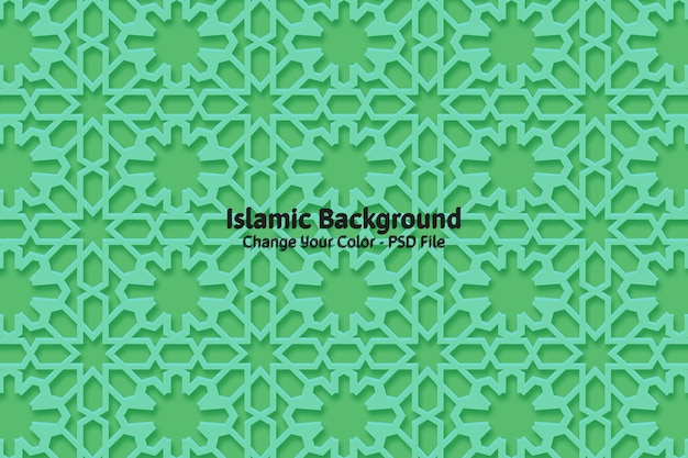 Free PSD islamic ornament 3d arabic pattern background editable color