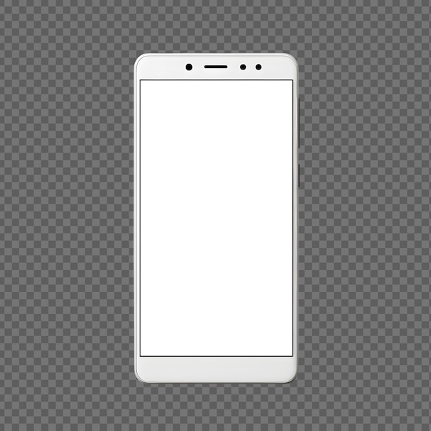 Isolate smartphone with white screen psd mockup