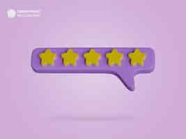 Free PSD isolated 3d 5 star review icon