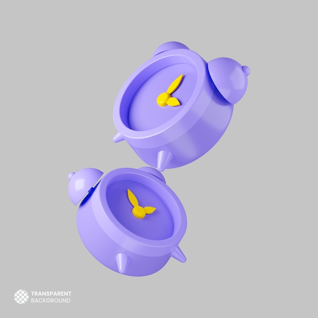 分離された3d目覚まし時計アイコン