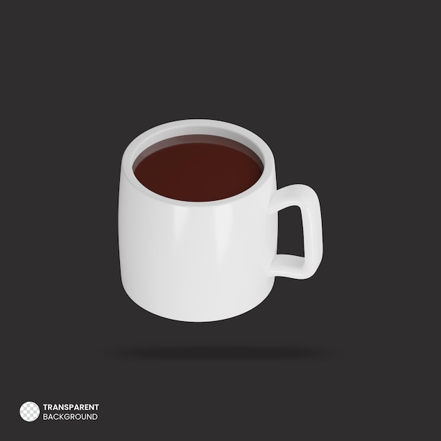 Изолированная трехмерная иконка кофейной кружки