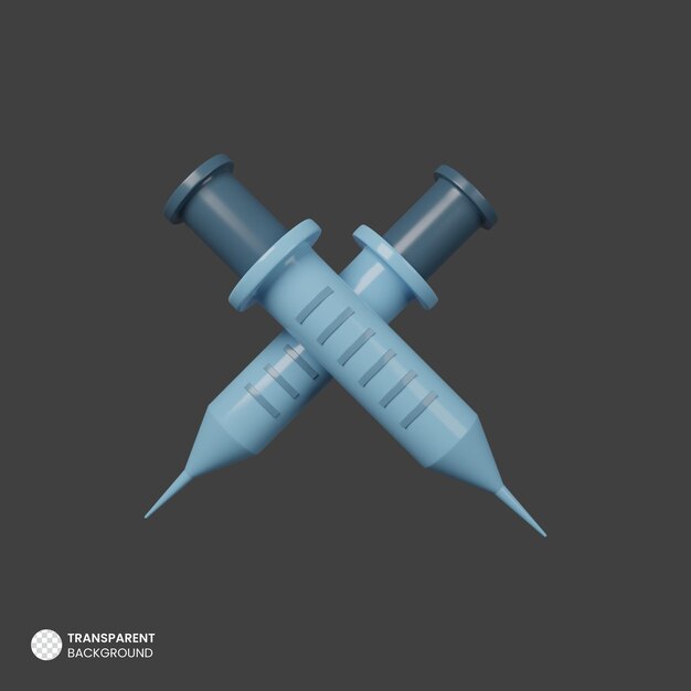 Isolated 3d injection syringe icon