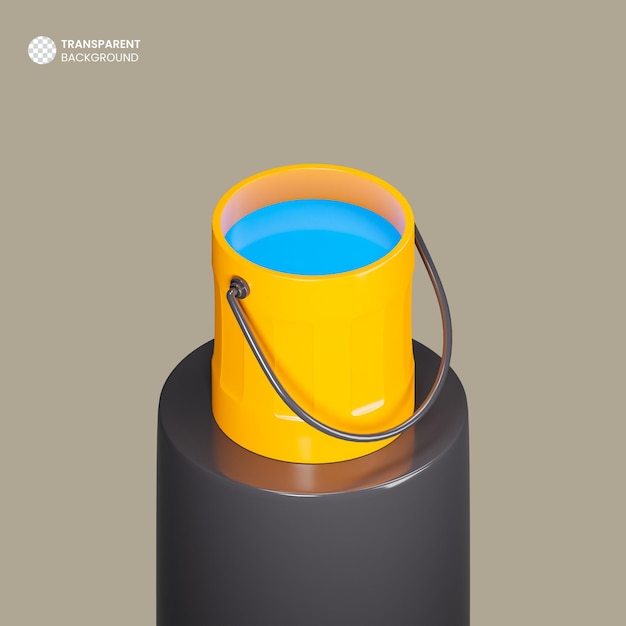 Isolated 3d paint bucket icon