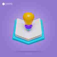 Free PSD isolated 3d render education book icon