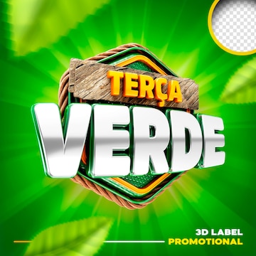 Free PSD  Isolated 3d render logo of retail greenery tuesday terca feira  verde in brazil