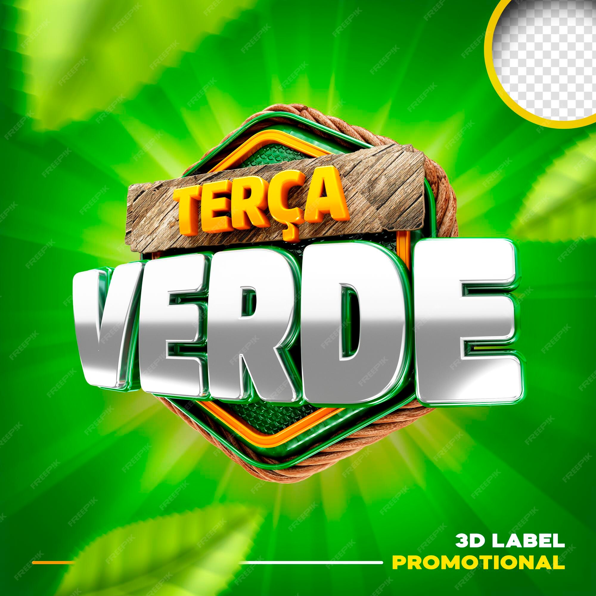 Free PSD  Isolated 3d render logo of retail greenery tuesday terca feira  verde in brazil