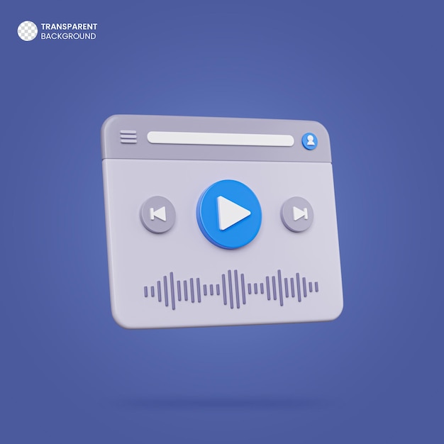 無料PSD 孤立した 3 d レンダリング音楽 web ui ページ アイコン