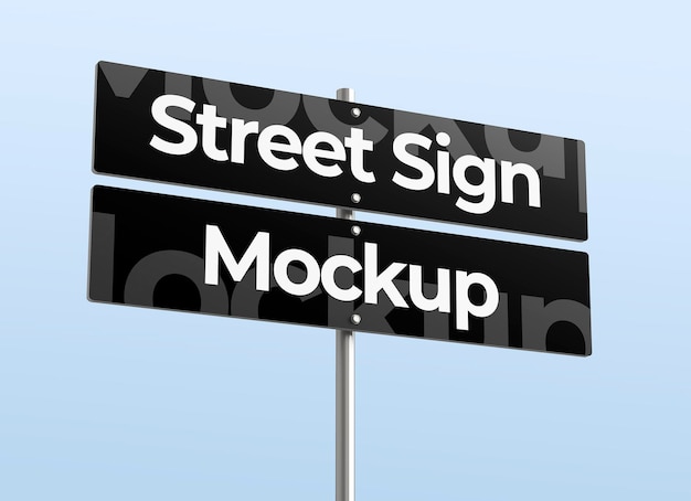 Isolated 3d street sign mockup for advertising or branding