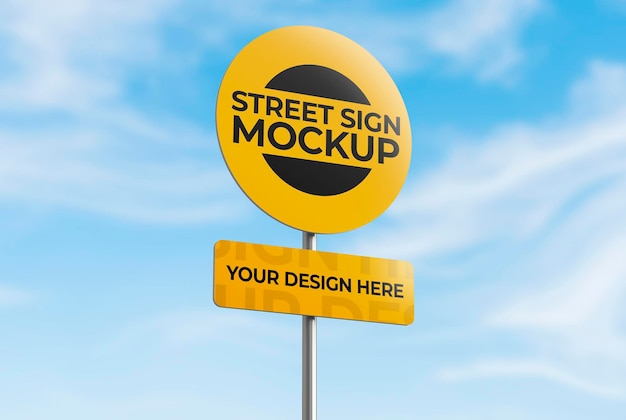 광고 또는 브랜딩을 위한 격리된 3d 거리 표지판 모형