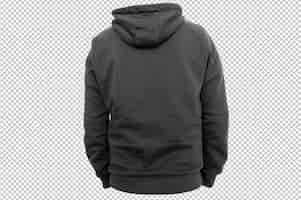 Free PSD isolated back black hoodie