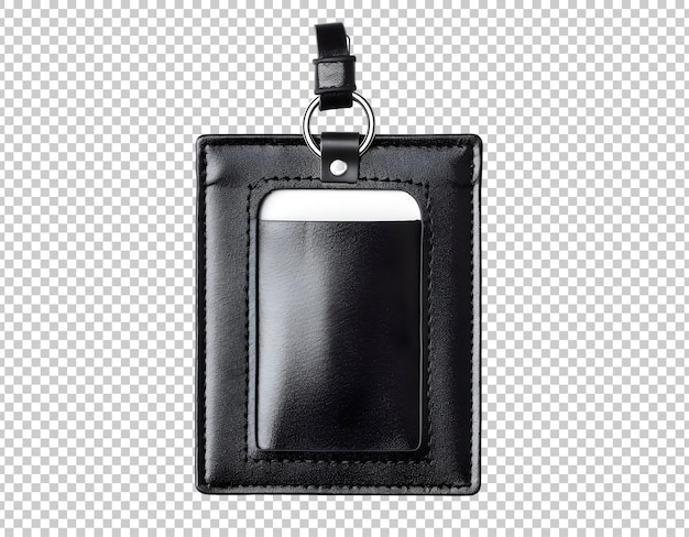 Isolated black leather card holder