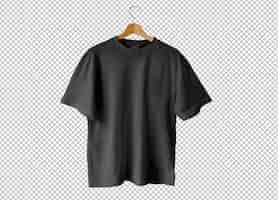 Free PSD isolated black t-shirt opened