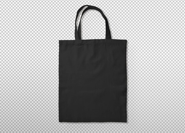 Isolated black tote bag