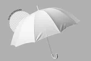 Бесплатный PSD Изолированное пустое изображение белого зонтика на прозрачном фоне