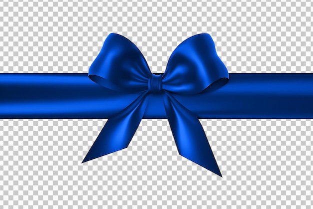 Free PSD isolated blue gift ribbon on transparent background