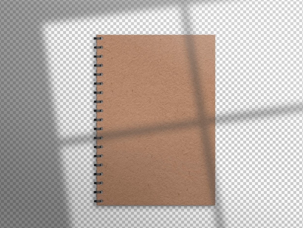 Isolated brown book with shadow