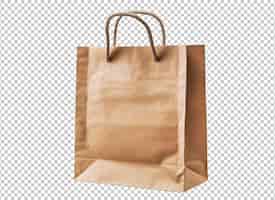 Бесплатный PSD Изолированная коричневая бумажная сумка для покупок