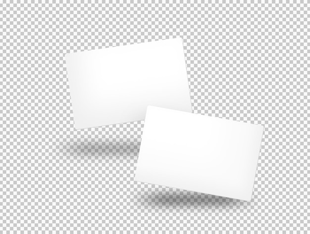 Isolated Business Cards on Transparent Surface Free PSD Download