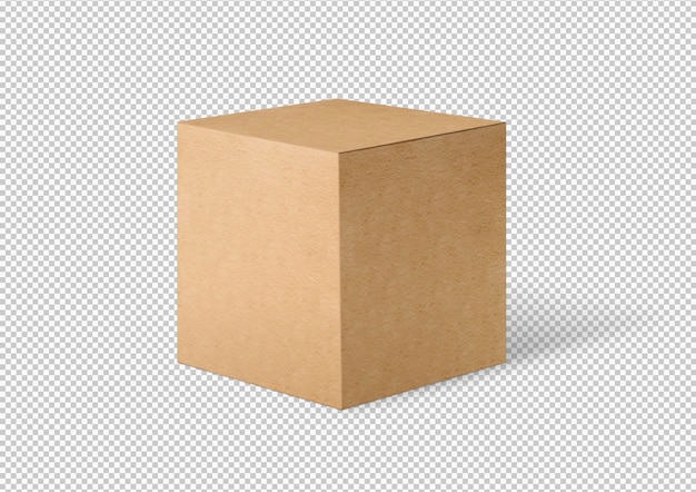 Free PSD isolated cardboard box