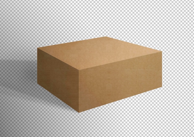 Free PSD isolated cardboard box