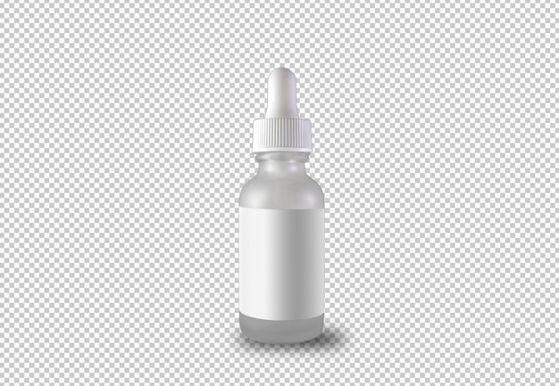 Isolated dropper bottle with white label