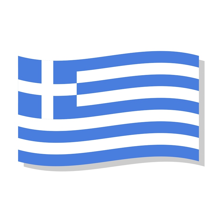 無料PSD 孤立したギリシャの旗のデザイン
