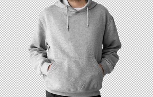 Isolated grey hoodie front