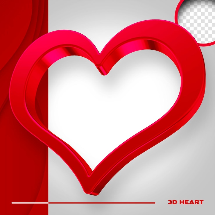 मुफ़्त PSD isolated heart 3d render for fathers day
