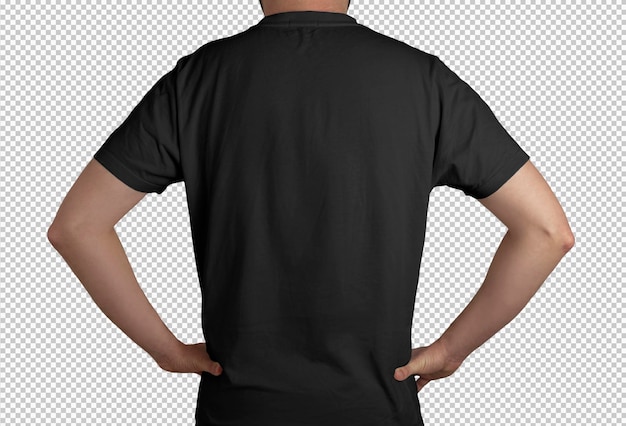 Free PSD isolated model with black tshit back view