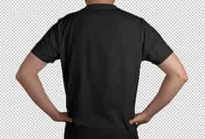 Free PSD isolated model with black tshit back view