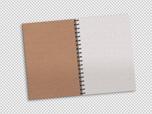 Isolated Opened Notebook