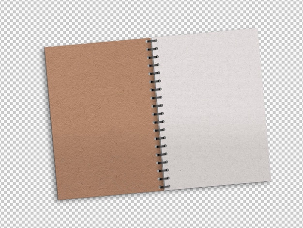 Isolated opened notebook