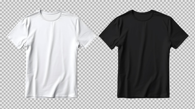 Isolated opened white and black tshirt