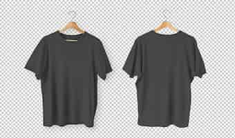 無料PSD 黒のtシャツの孤立したパック正面図