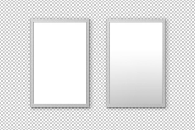 Изолированный пакет плакатов с металлической рамкой
