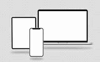 無料PSD 孤立したタブレット ノート パソコンとスマート フォンの構成