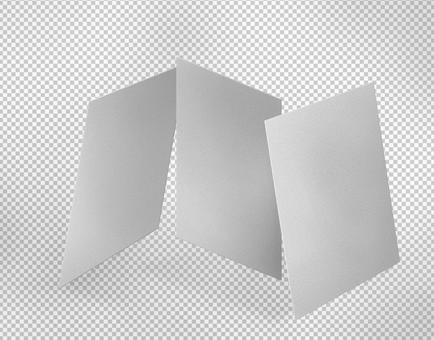 無料PSD 分離された3枚のホワイトペーパーシート