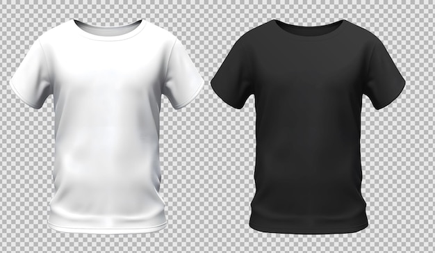 Free PSD isolated white and black tshirt front view template