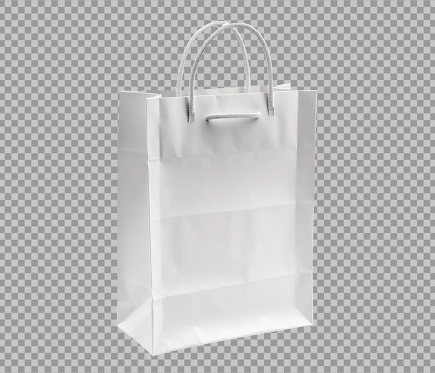 Free PSD isolated white shopping paper bag on background