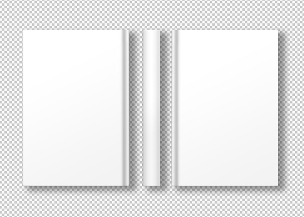 無料PSD 孤立した白い3つのビューの本のハードカバー